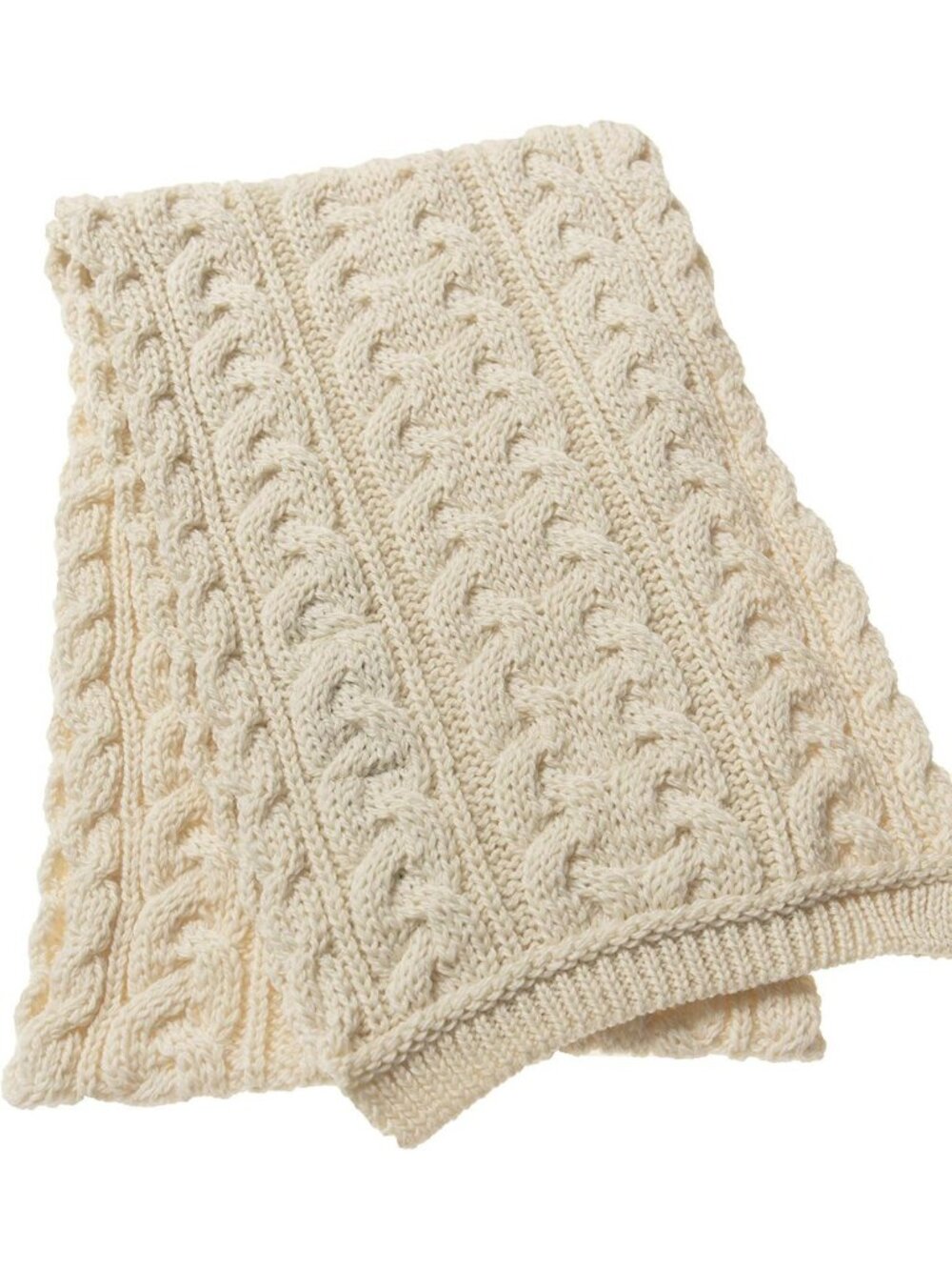 Cozy Heavyweight Merino Wool Cable Knit Scarf for Cold Weather, 10"x64
